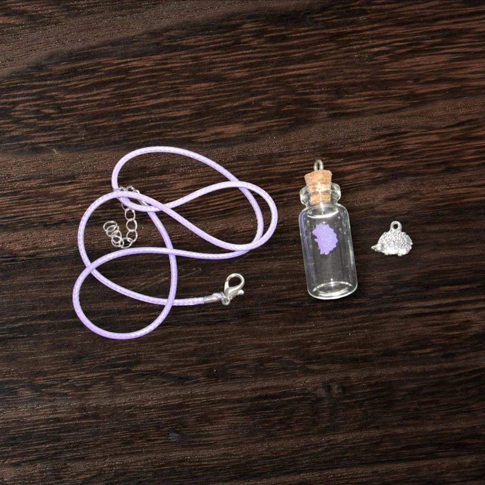 Hedgehog Quill case Necklace or stand alone